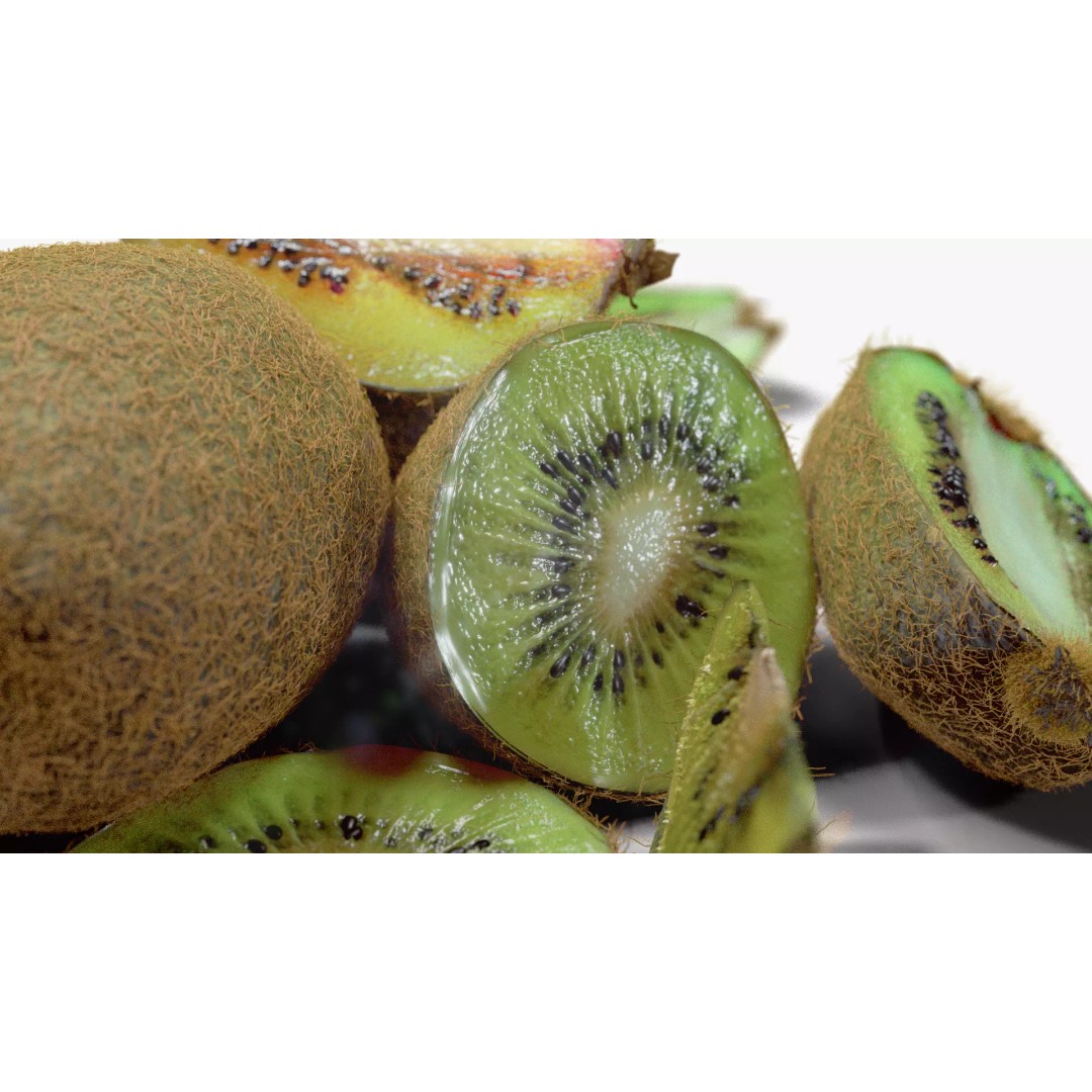 Realistic Kiwi 3D Model – Low Poly Food Asset, Blender, FBX - View 3