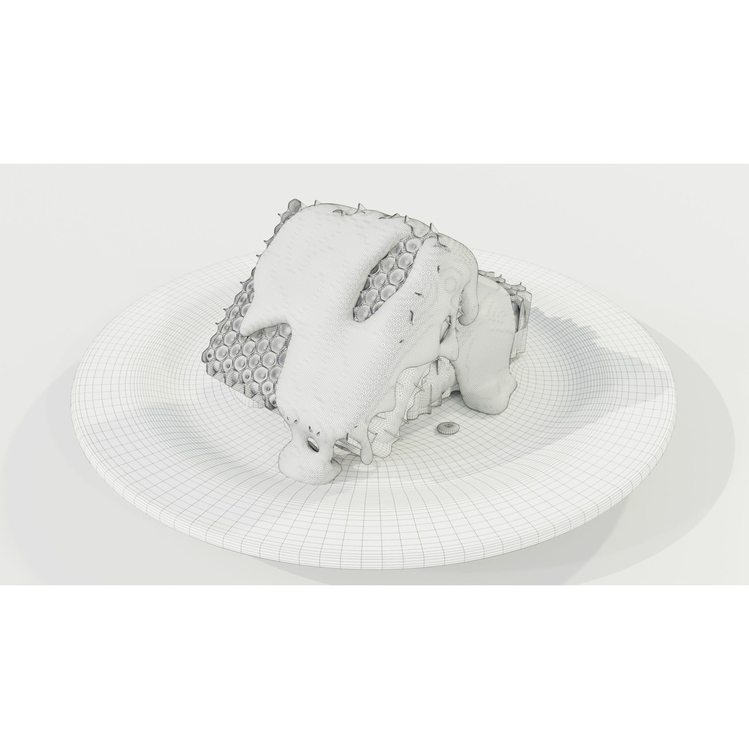 Honeycomb Pieces 3D Model – PBR Textured Food Asset, OBJ & FBX - View 15