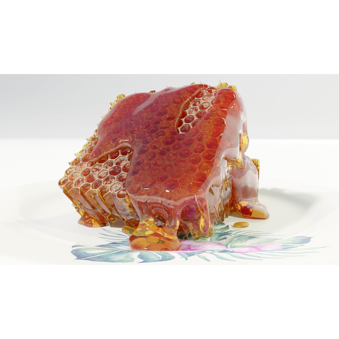 Honeycomb Pieces 3D Model – PBR Textured Food Asset, OBJ & FBX - View 9