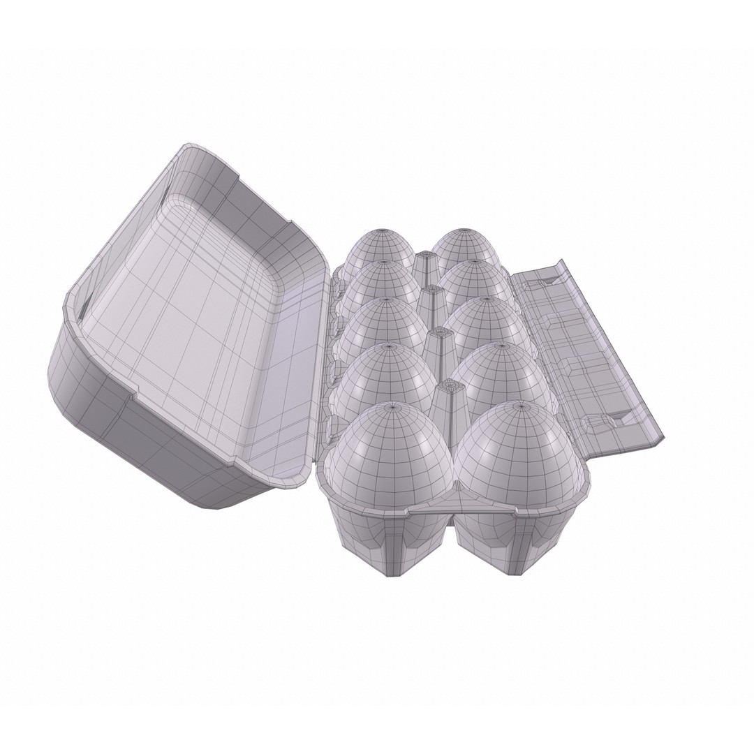 Egg Box 3D Model – PBR Textured Game Asset, FBX, OBJ - View 14
