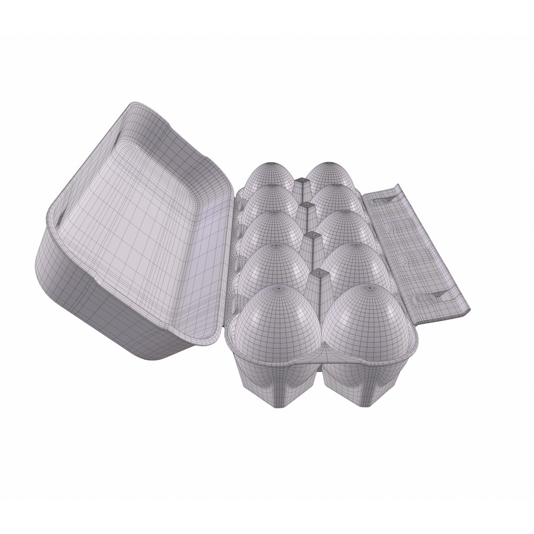 Egg Box 3D Model – PBR Textured Game Asset, FBX, OBJ - View 21