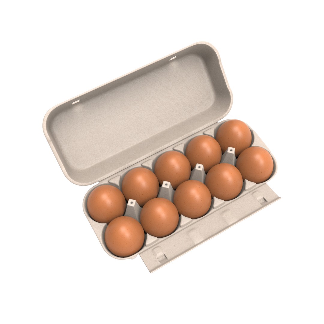 Egg Box 3D Model – PBR Textured Game Asset, FBX, OBJ - View 3
