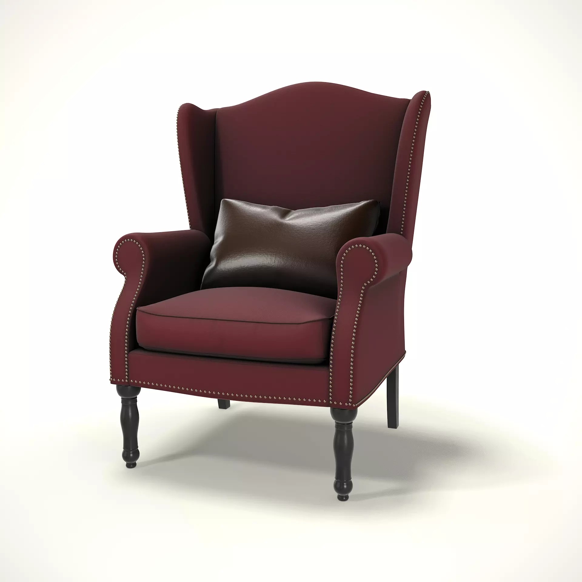 Wingback Chair - Low-Poly Game-Ready 3D Model - View 2