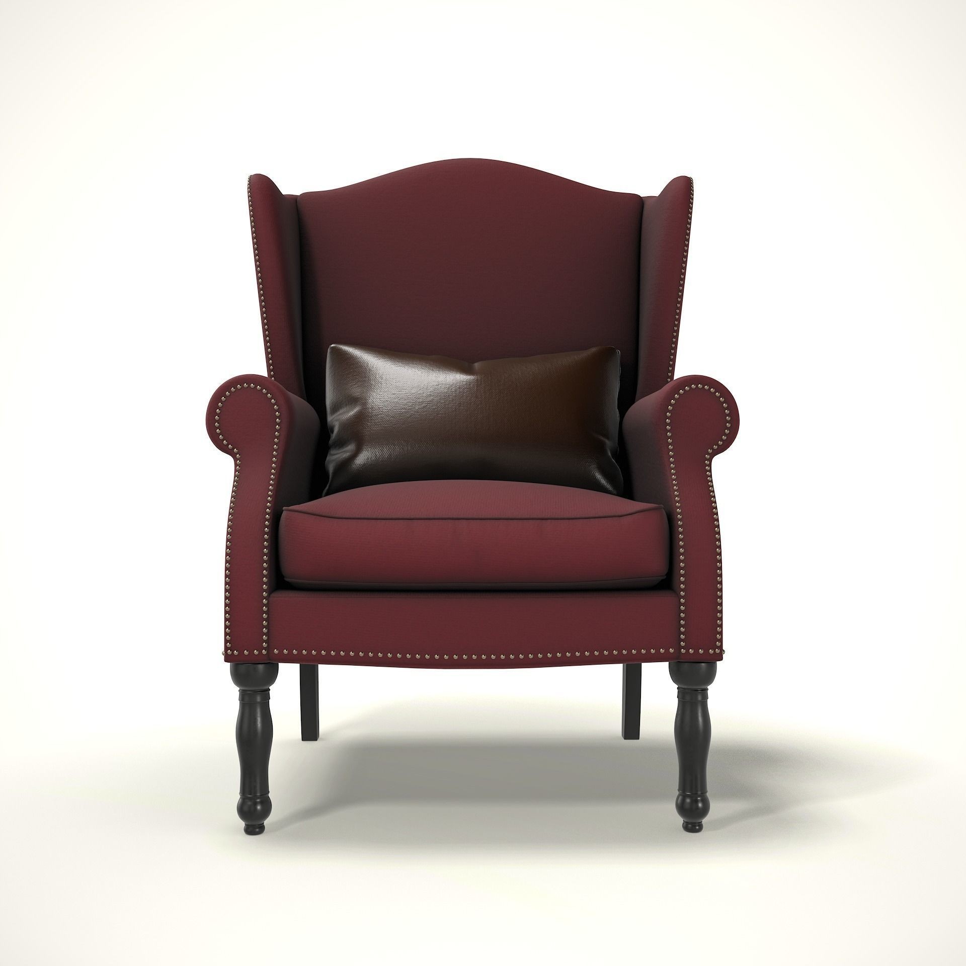 Wingback Chair - Low-Poly Game-Ready 3D Model - View 3
