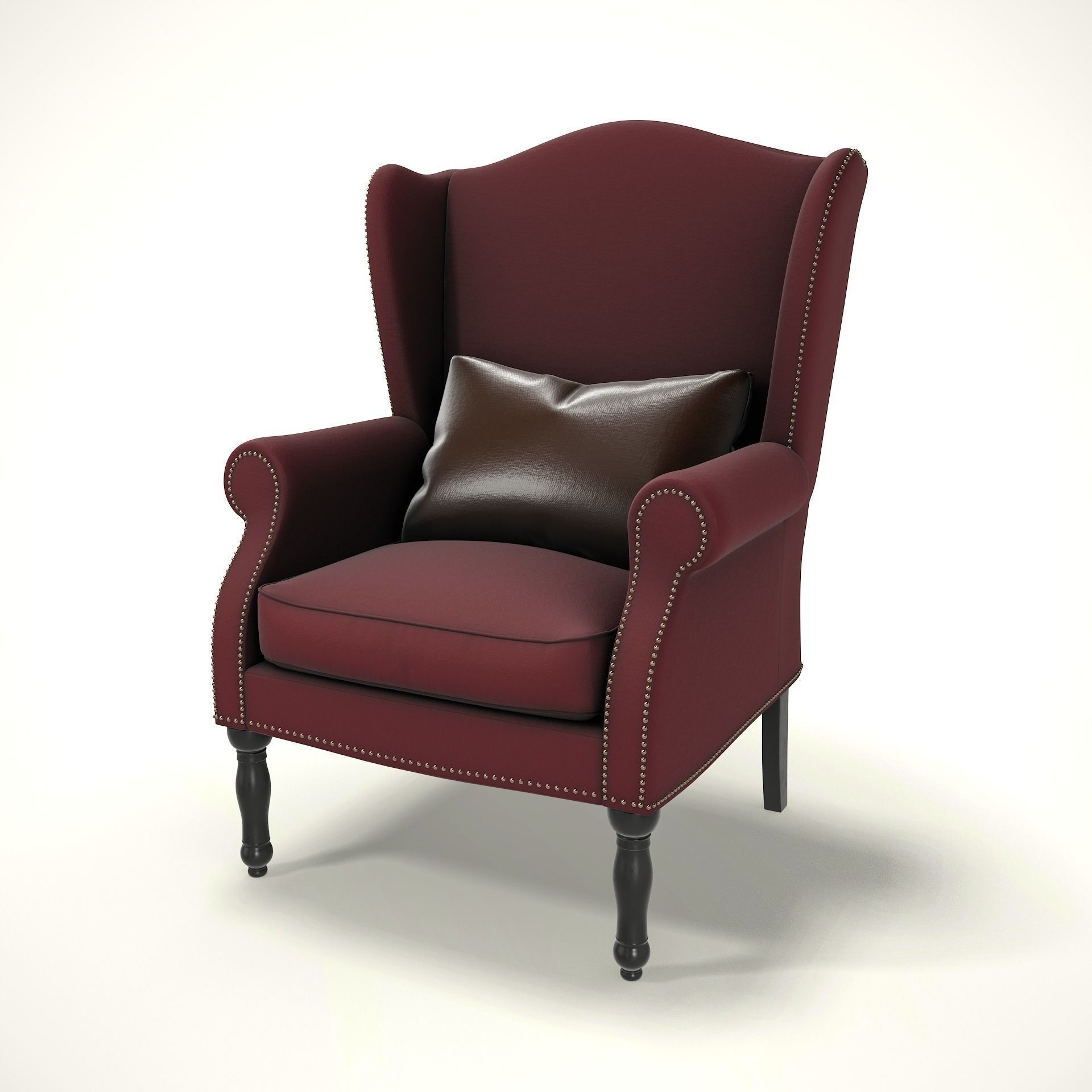 Wingback Chair - Low-Poly Game-Ready 3D Model - View 4