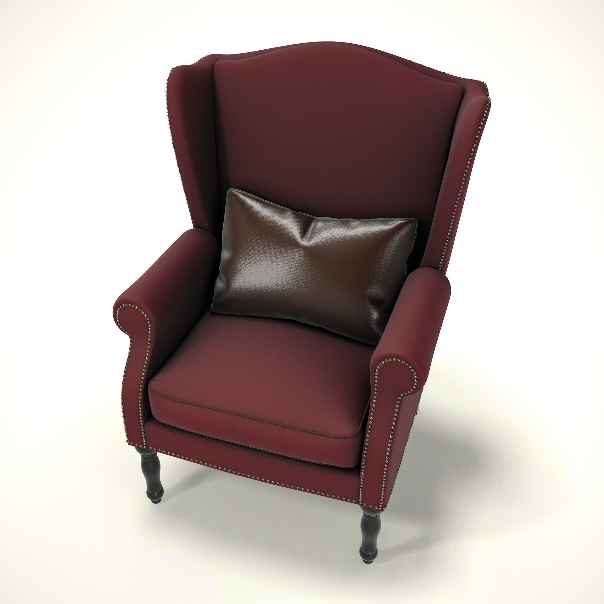 Wingback Chair - Low-Poly Game-Ready 3D Model - View 6