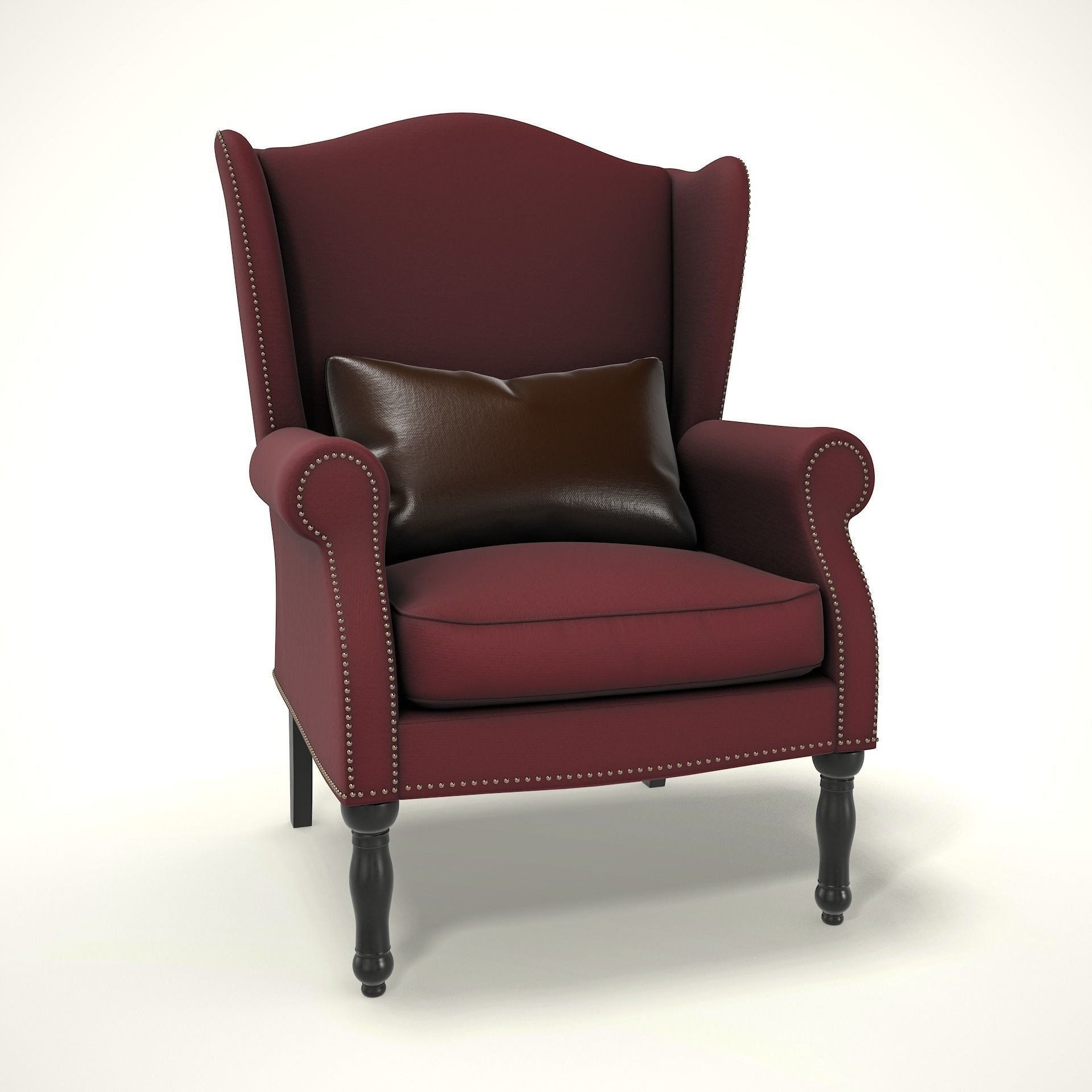 Wingback Chair - Low-Poly Game-Ready 3D Model - View 7