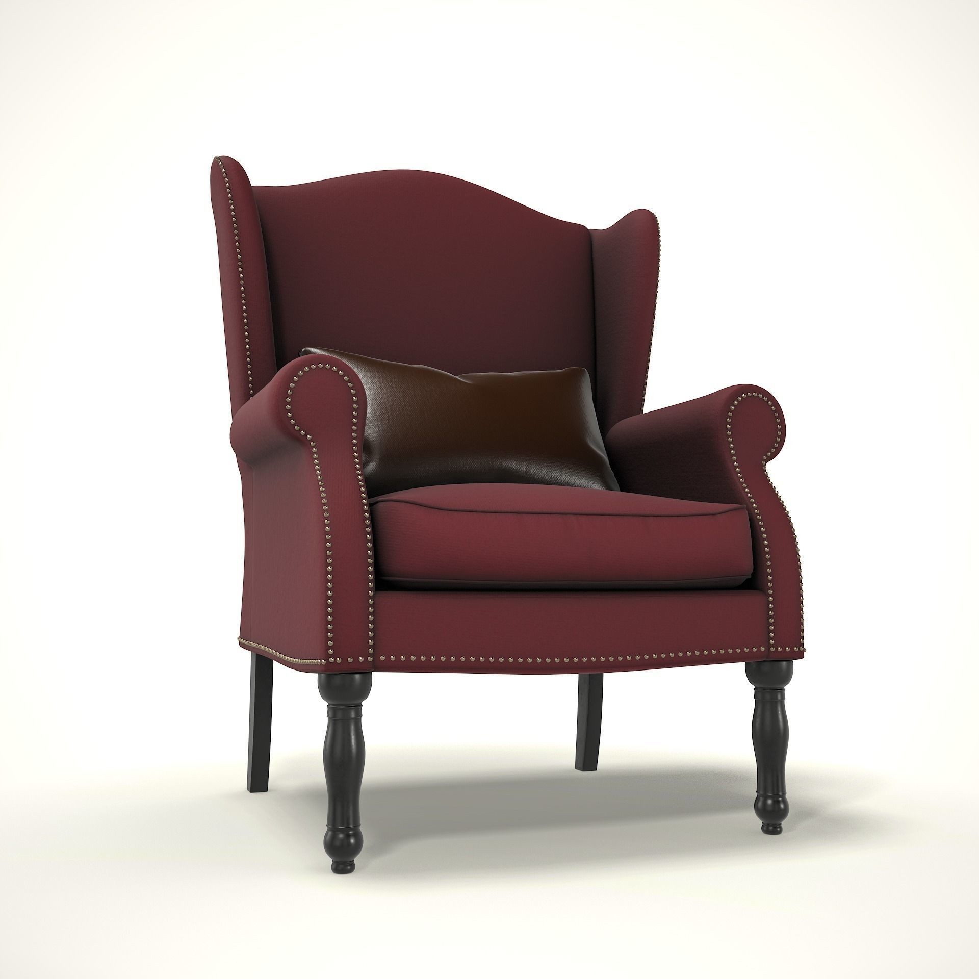 Wingback Chair - Low-Poly Game-Ready 3D Model - View 8