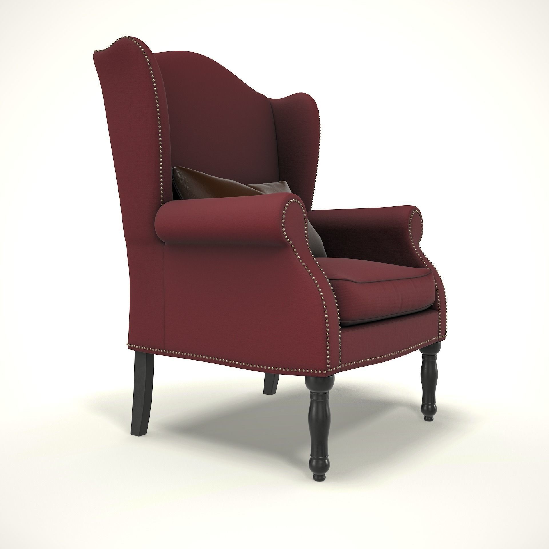 Wingback Chair - Low-Poly Game-Ready 3D Model - View 9