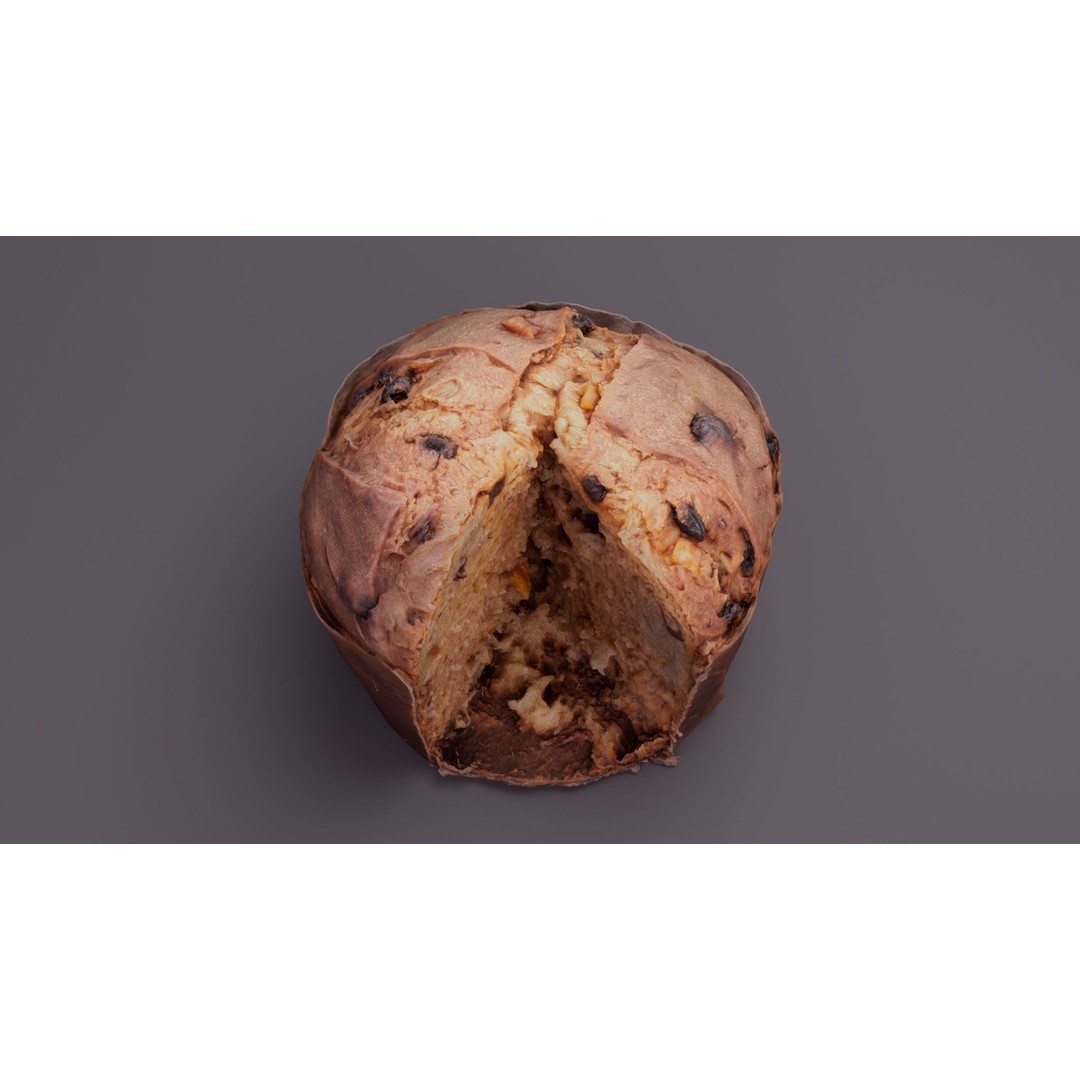Panettone 3D Model – Realistic Christmas Dessert, FBX, PBR - View 11