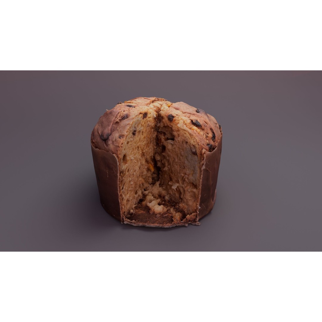 Panettone 3D Model – Realistic Christmas Dessert, FBX, PBR - View 9