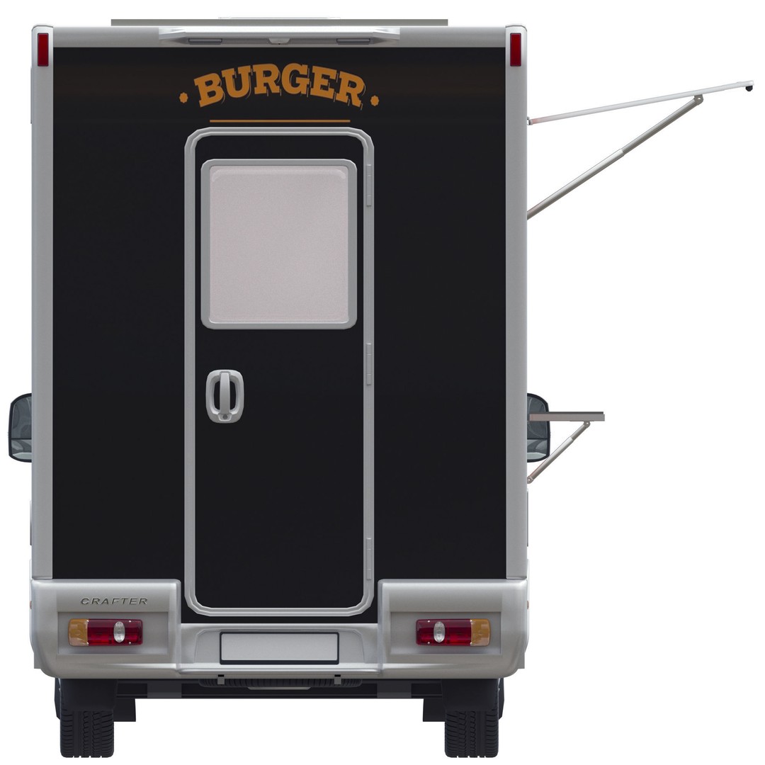 VW Crafter Food Truck 3D Model – Detailed Vehicle with Kitchen Equipment, FBX - View 10