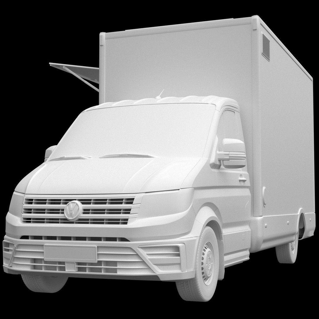 VW Crafter Food Truck 3D Model – Detailed Vehicle with Kitchen Equipment, FBX - View 14