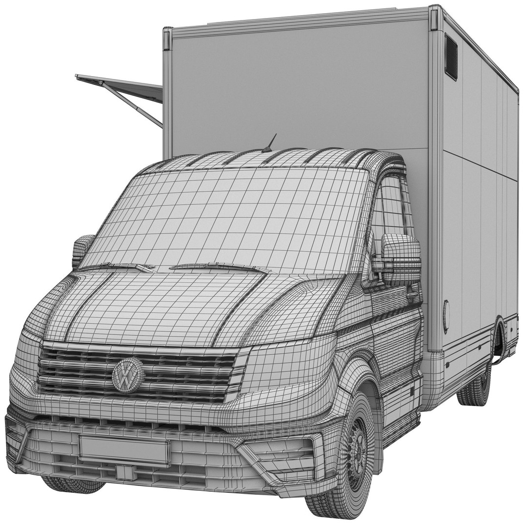 VW Crafter Food Truck 3D Model – Detailed Vehicle with Kitchen Equipment, FBX - View 17