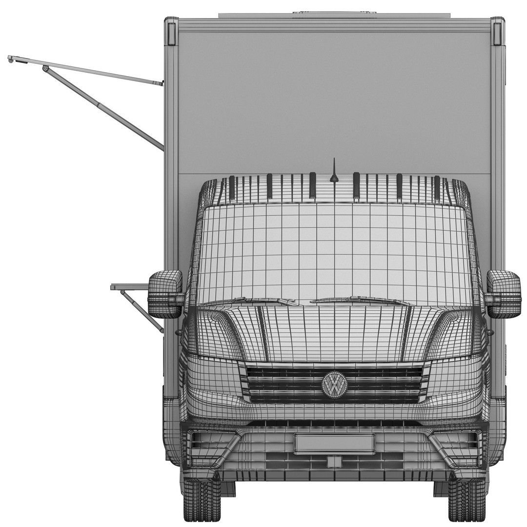VW Crafter Food Truck 3D Model – Detailed Vehicle with Kitchen Equipment, FBX - View 18