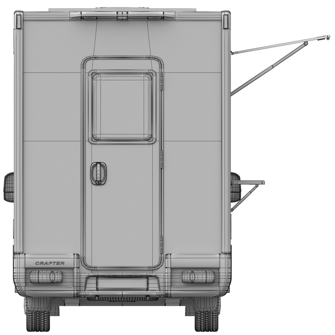 VW Crafter Food Truck 3D Model – Detailed Vehicle with Kitchen Equipment, FBX - View 19