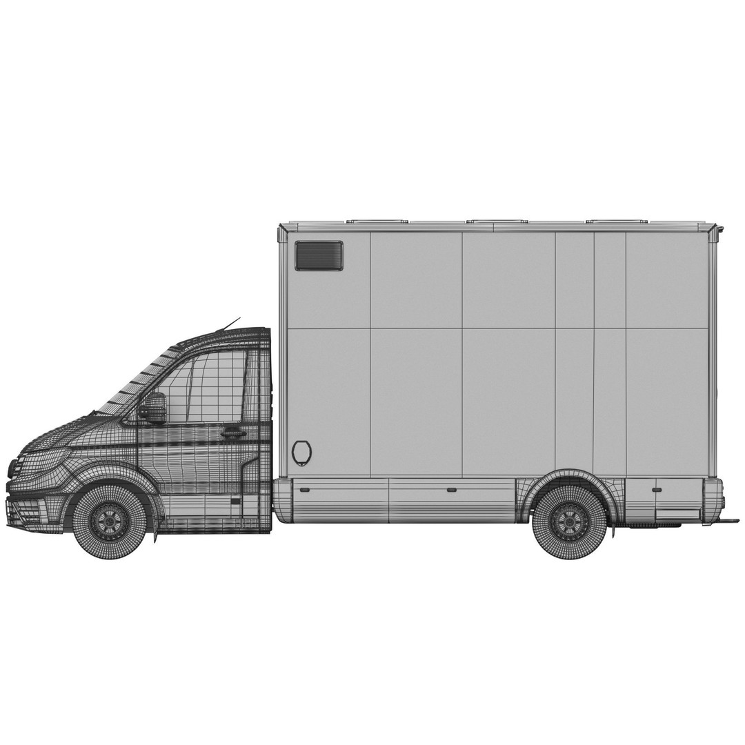 VW Crafter Food Truck 3D Model – Detailed Vehicle with Kitchen Equipment, FBX - View 21
