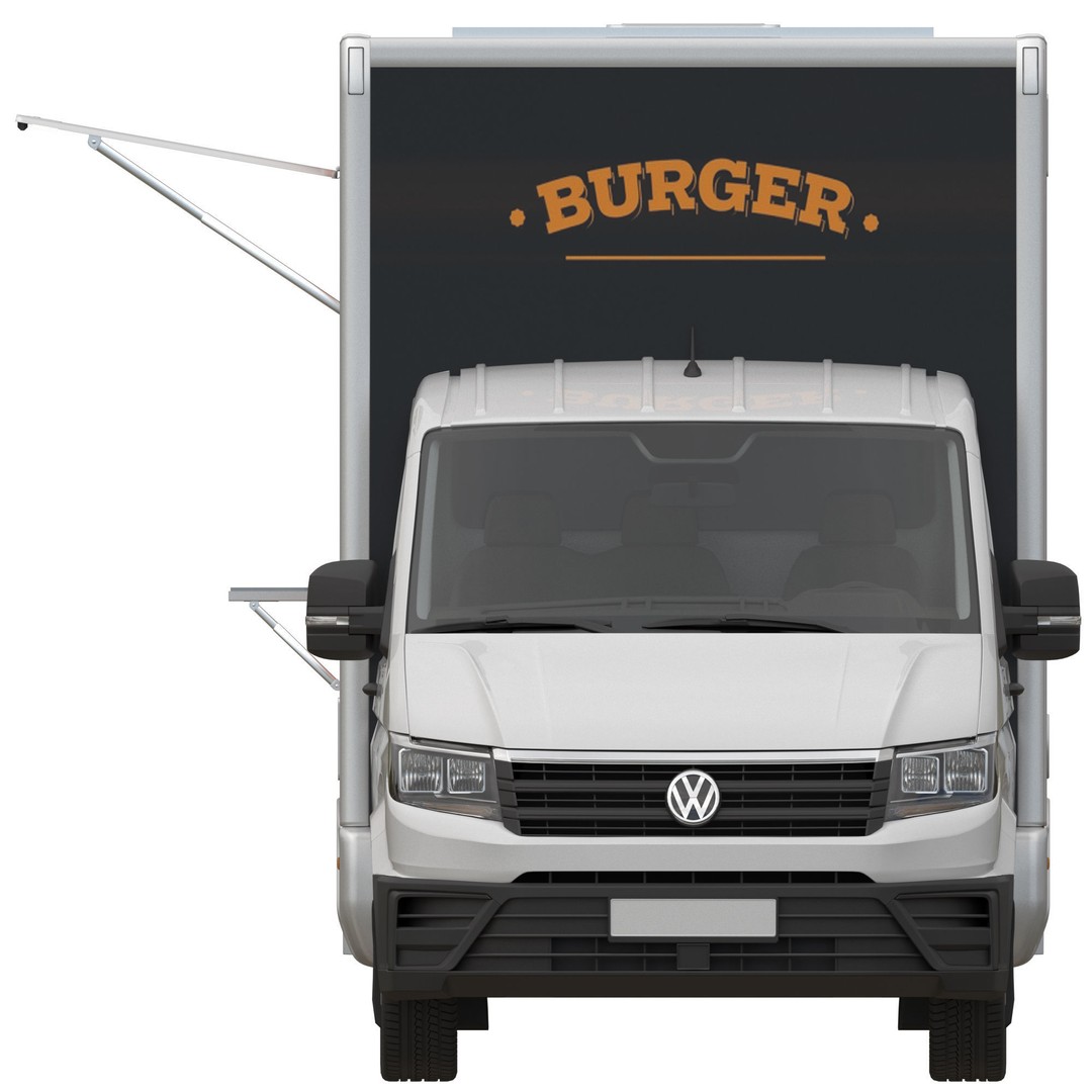 VW Crafter Food Truck 3D Model – Detailed Vehicle with Kitchen Equipment, FBX - View 9