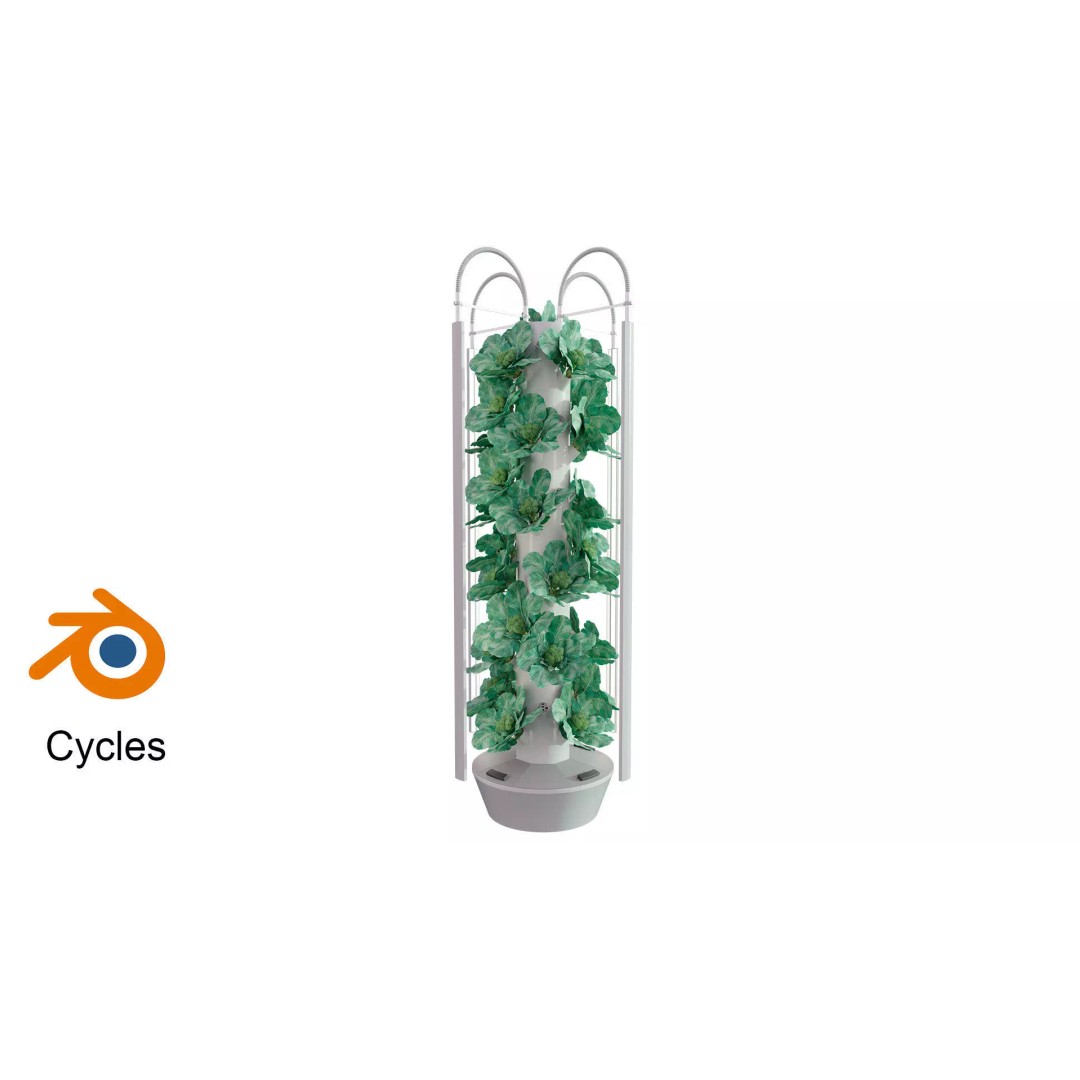 Hydroponics 3D Model – Detailed Plant System, FBX & Blender Formats - View 2