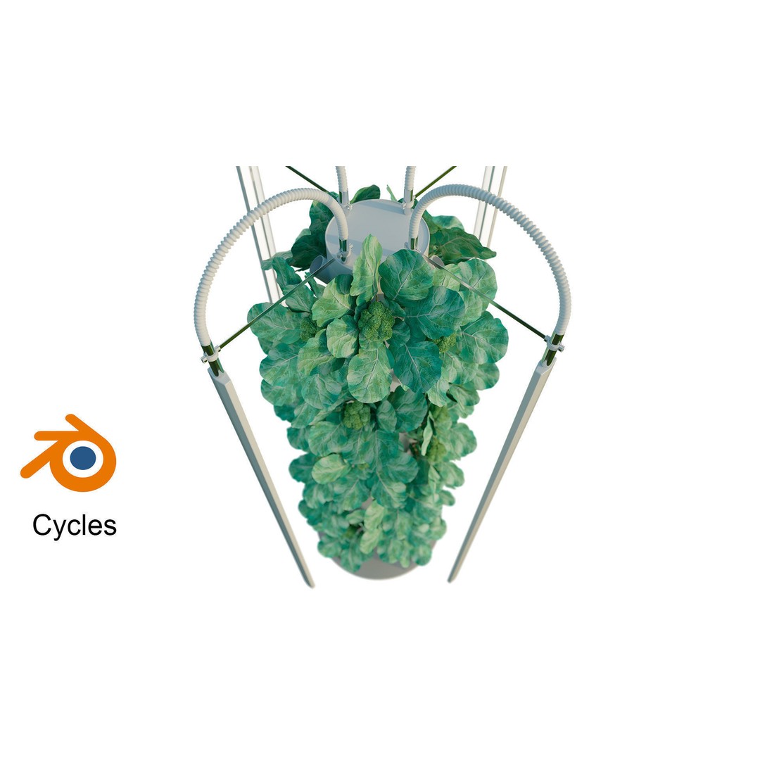 Hydroponics 3D Model – Detailed Plant System, FBX & Blender Formats - View 4