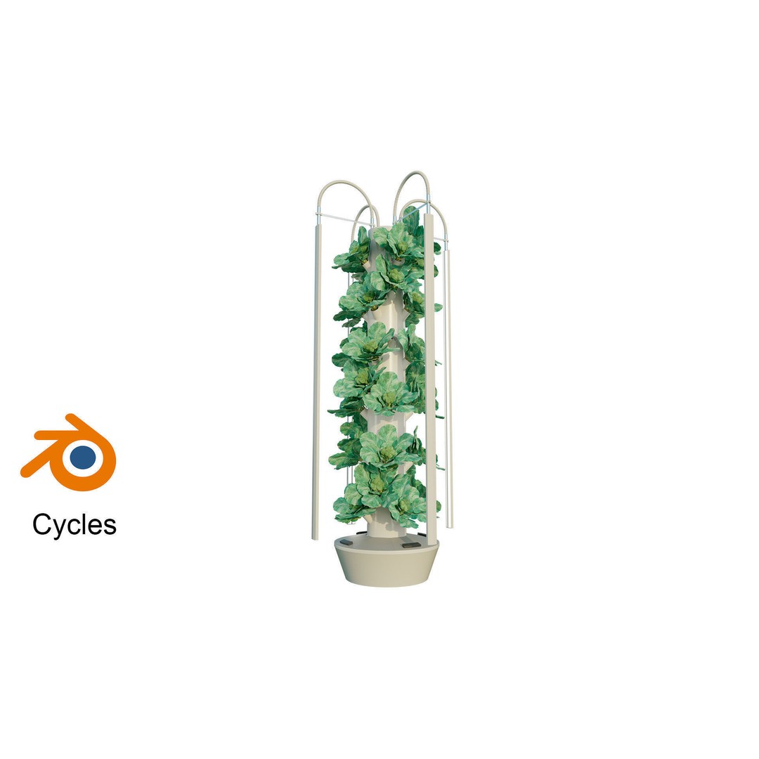 Hydroponics 3D Model – Detailed Plant System, FBX & Blender Formats - View 5