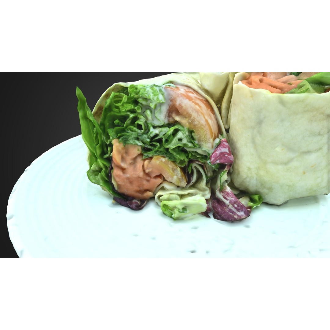 Salmon Salad Wrap 3D Model – High Poly Scanned Asset, FBX, OBJ - View 10