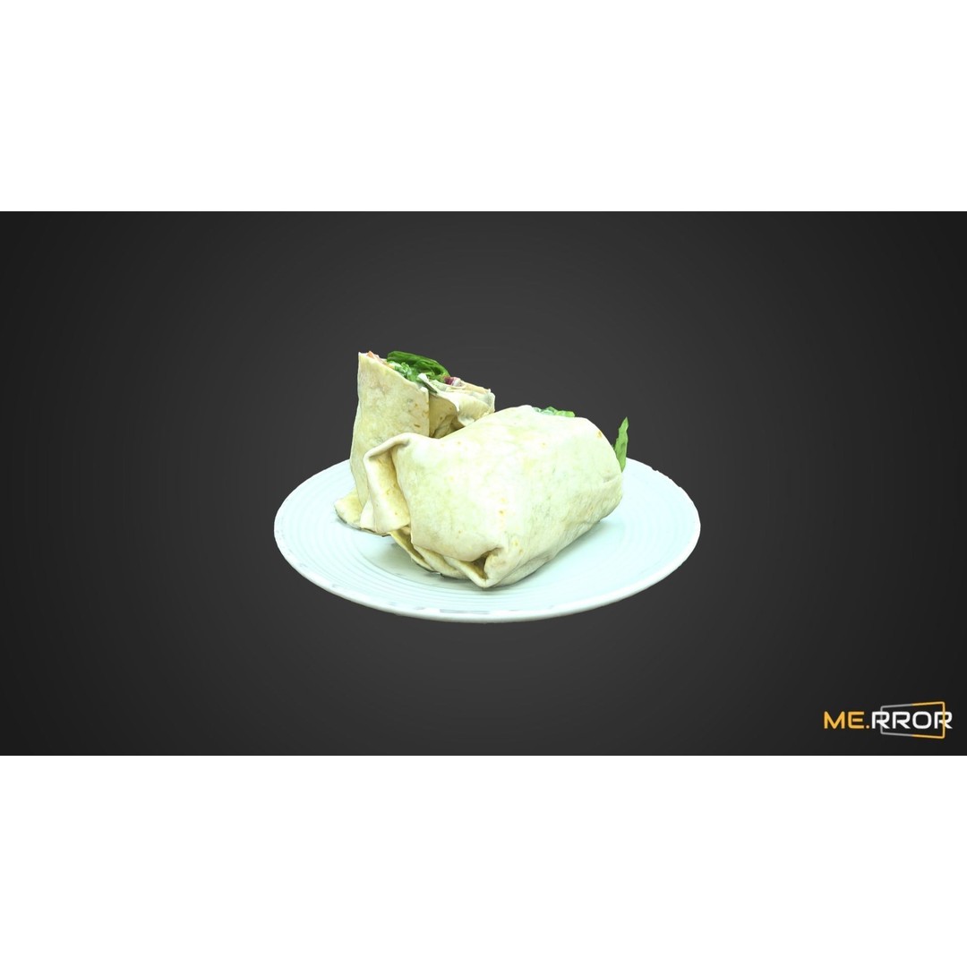 Salmon Salad Wrap 3D Model – High Poly Scanned Asset, FBX, OBJ - View 4
