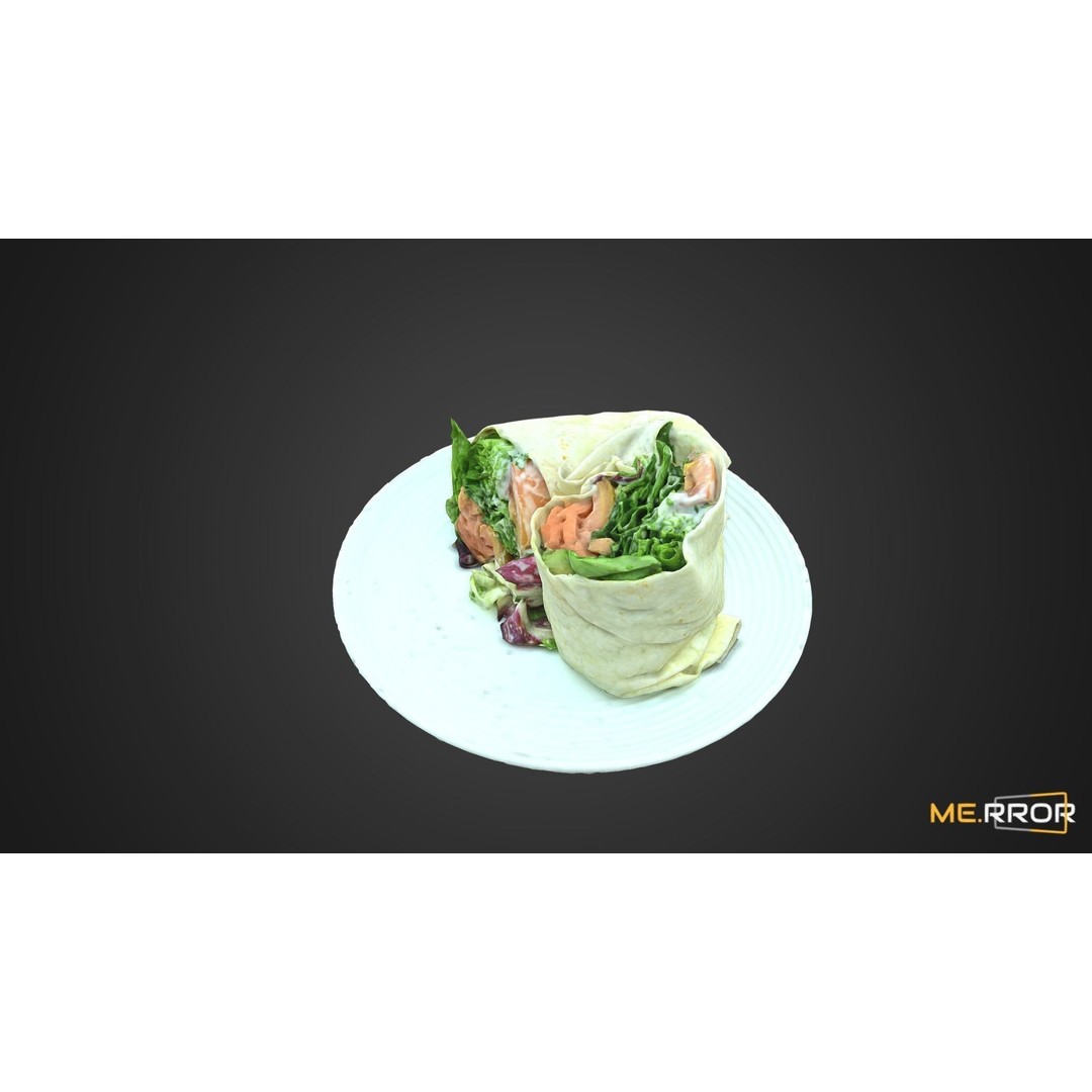 Salmon Salad Wrap 3D Model – High Poly Scanned Asset, FBX, OBJ - View 6