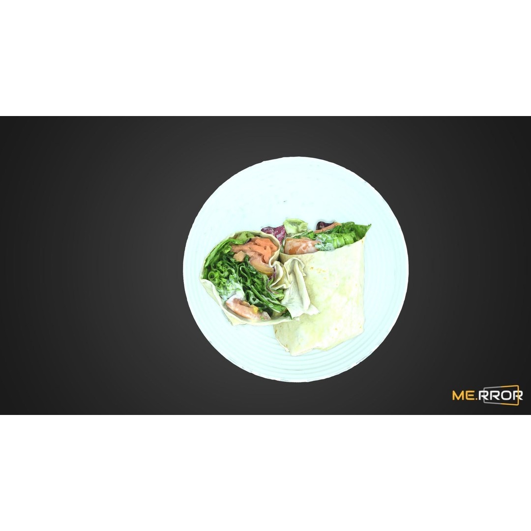 Salmon Salad Wrap 3D Model – High Poly Scanned Asset, FBX, OBJ - View 9