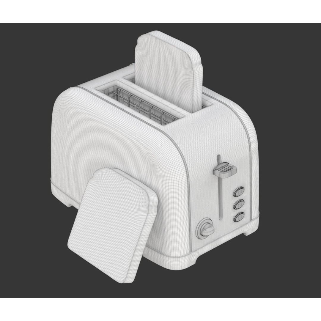 Toaster 3D Model – Retro Kitchen Appliance with Textures, FBX & OBJ