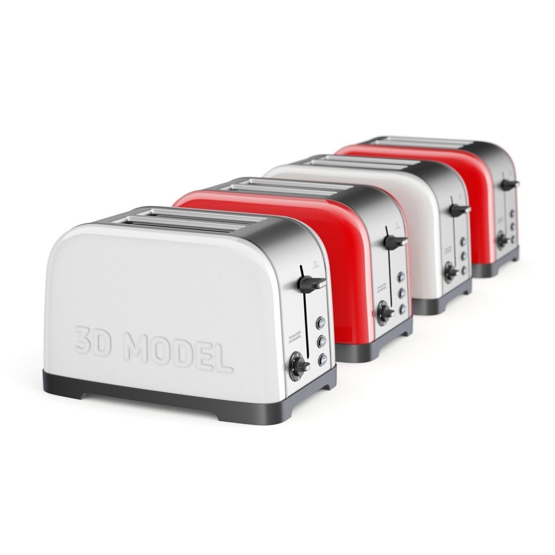 Toaster 3D Model – Retro Kitchen Appliance with Textures, FBX & OBJ - View 11