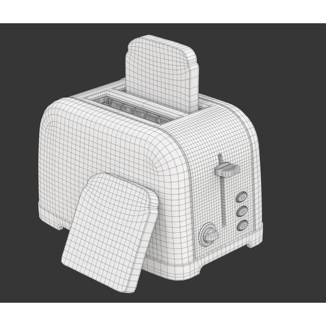 Toaster 3D Model – Retro Kitchen Appliance with Textures, FBX & OBJ - View 19