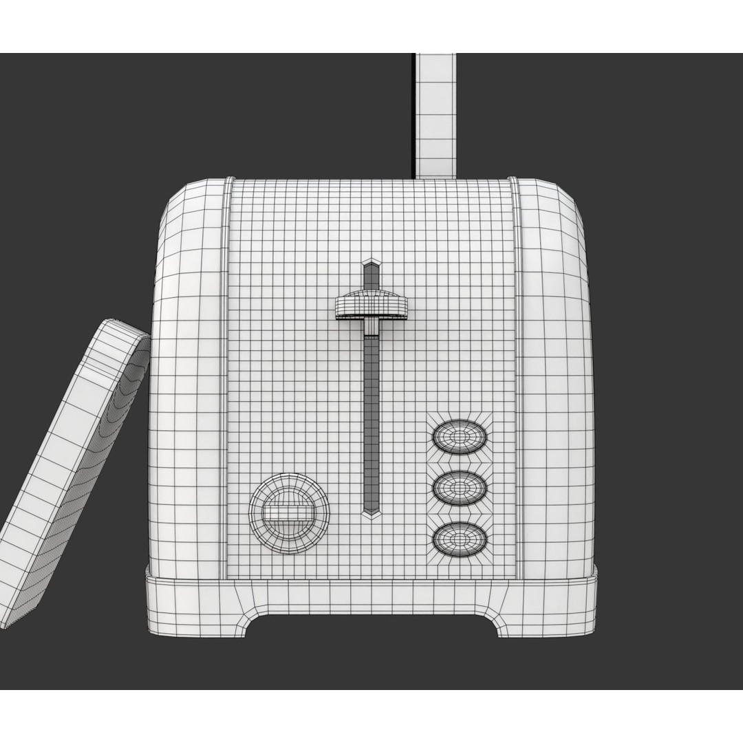 Toaster 3D Model – Retro Kitchen Appliance with Textures, FBX & OBJ - View 21