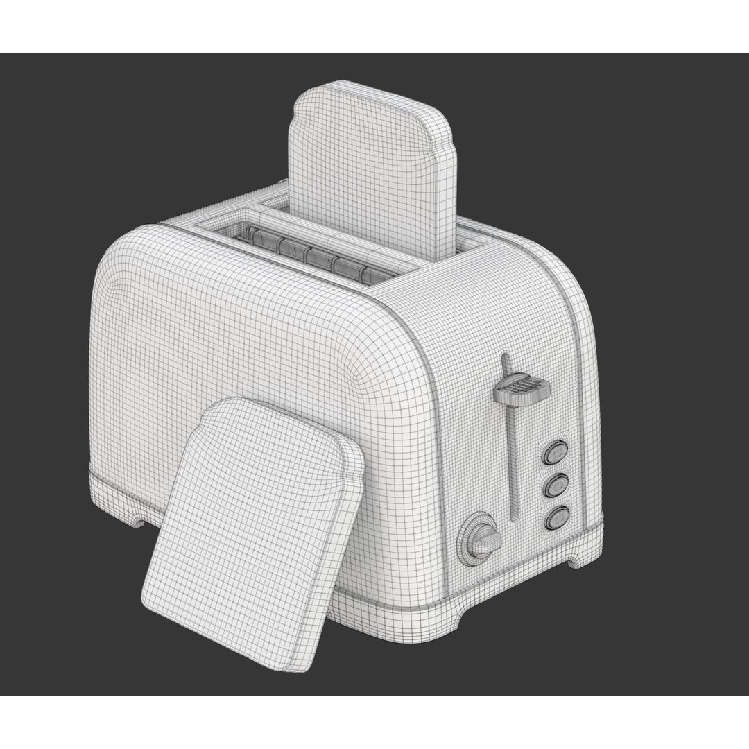 Toaster 3D Model – Retro Kitchen Appliance with Textures, FBX & OBJ - View 23
