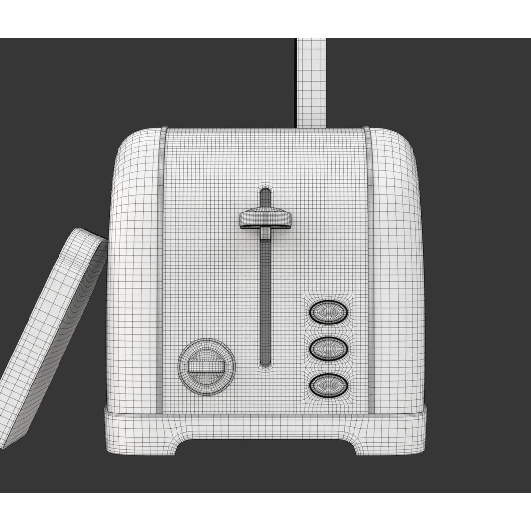 Toaster 3D Model – Retro Kitchen Appliance with Textures, FBX & OBJ - View 24