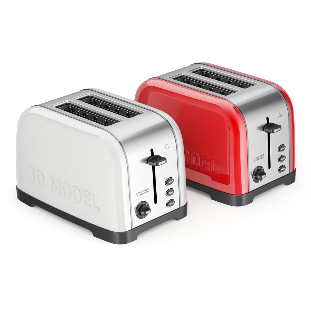 Toaster 3D Model – Retro Kitchen Appliance with Textures, FBX & OBJ - View 3
