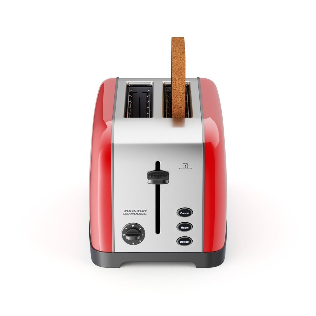 Toaster 3D Model – Retro Kitchen Appliance with Textures, FBX & OBJ - View 4