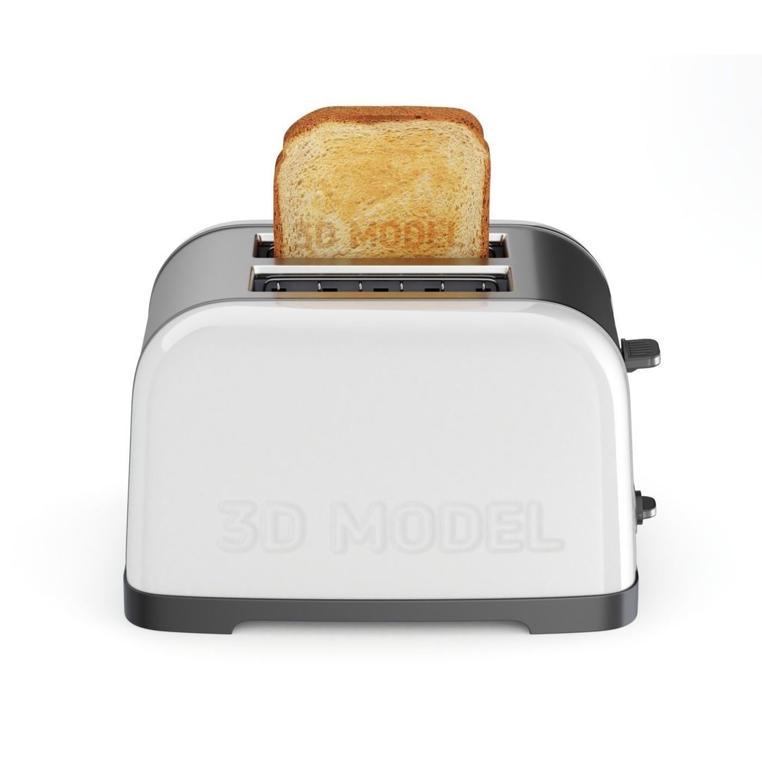 Toaster 3D Model – Retro Kitchen Appliance with Textures, FBX & OBJ - View 5