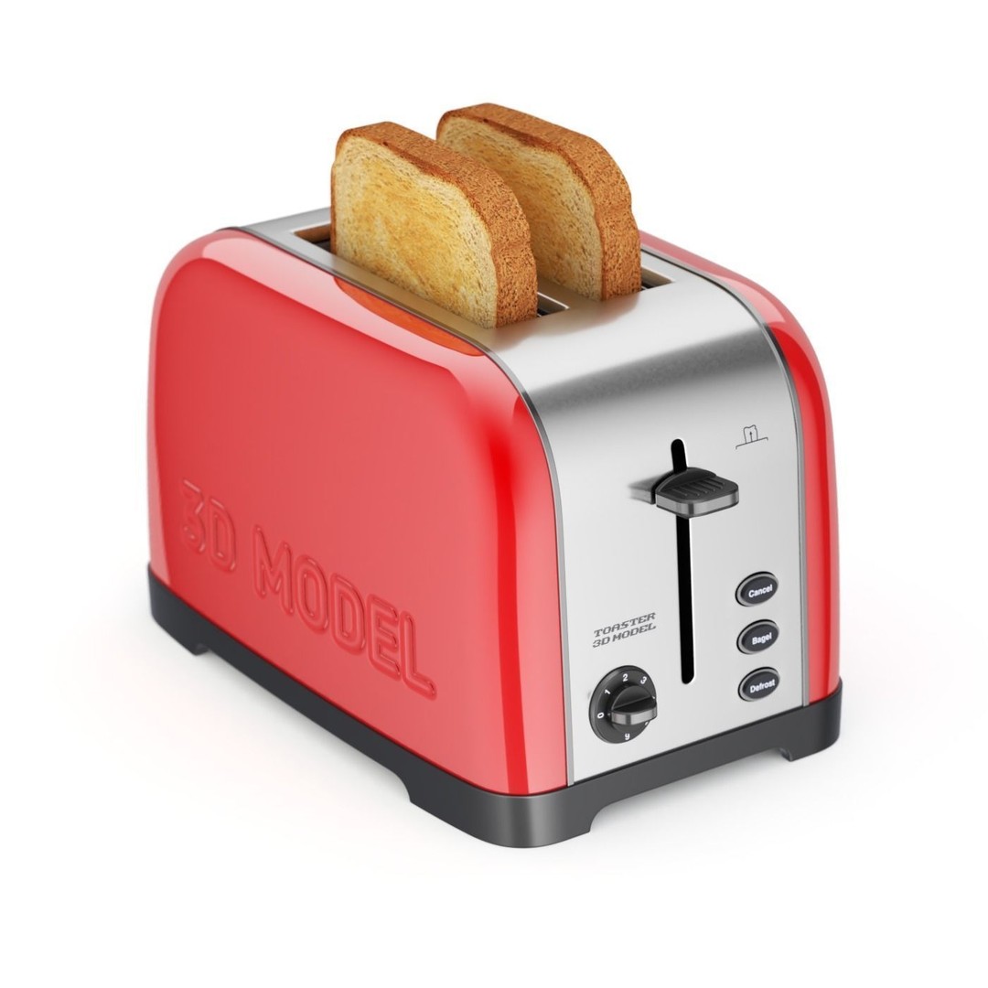 Toaster 3D Model – Retro Kitchen Appliance with Textures, FBX & OBJ - View 6