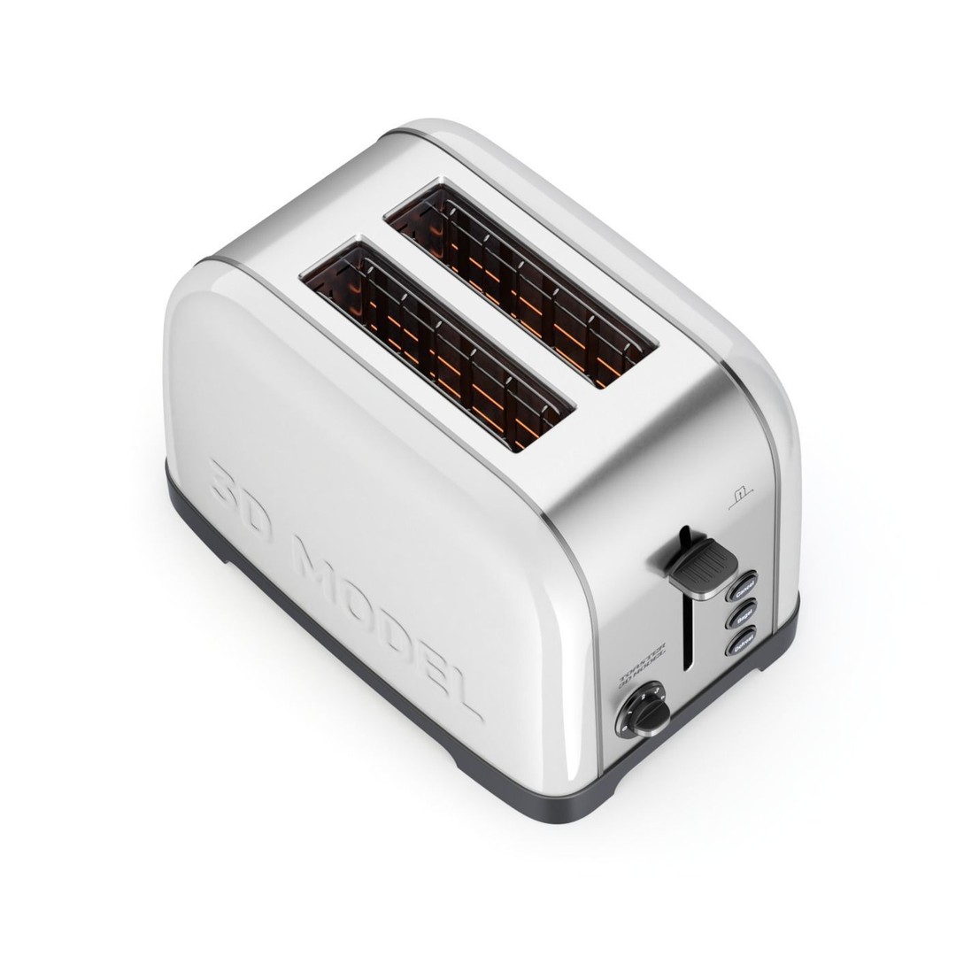 Toaster 3D Model – Retro Kitchen Appliance with Textures, FBX & OBJ - View 7