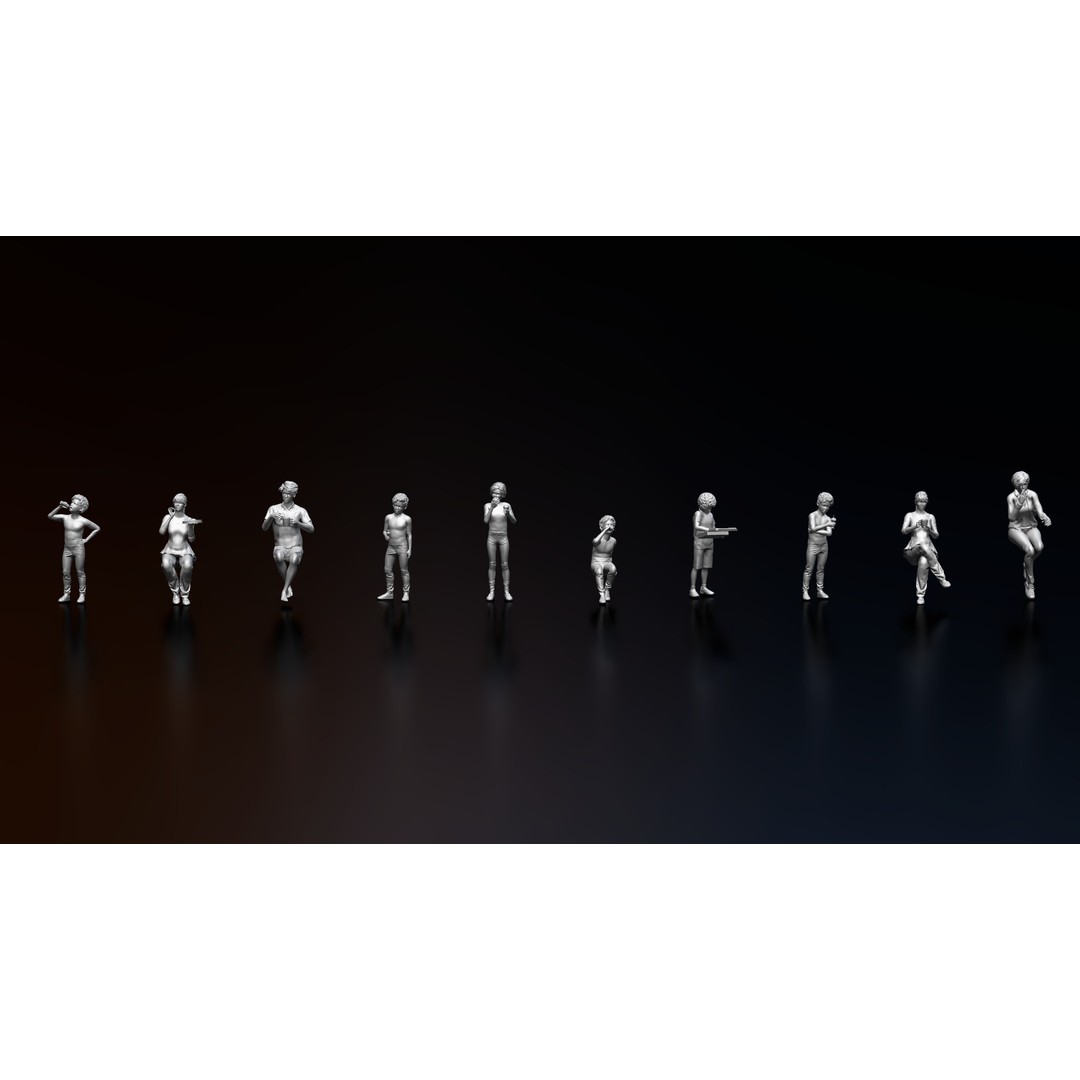 Eating People 3D Model – High Poly Character Poses for 3D Printing, STL, OBJ - View 11