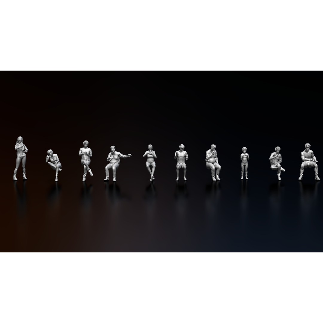 Eating People 3D Model – High Poly Character Poses for 3D Printing, STL, OBJ - View 12