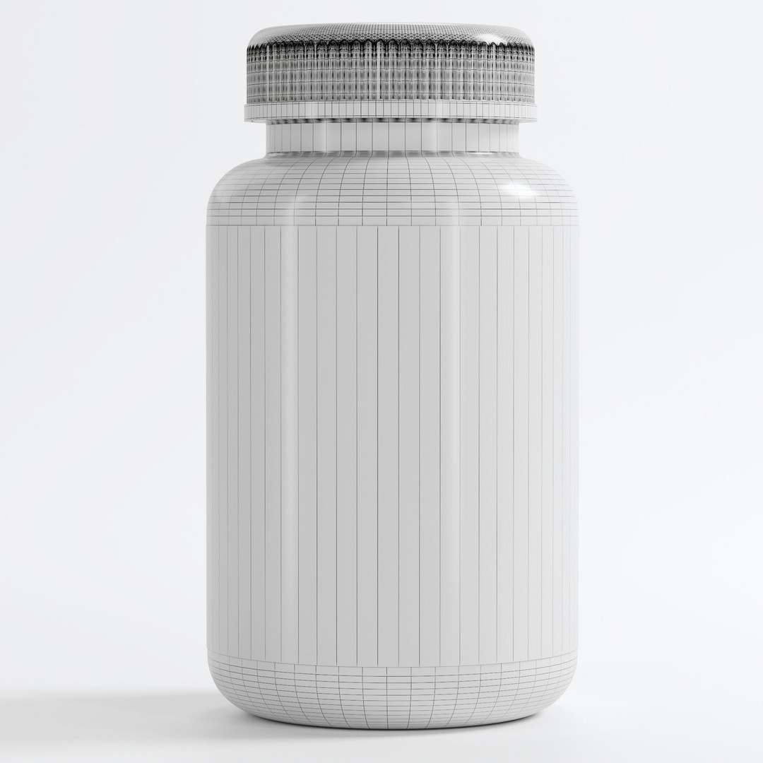 Gummy Bears 3D Model – Realistic Supplement Bottle, FBX, OBJ