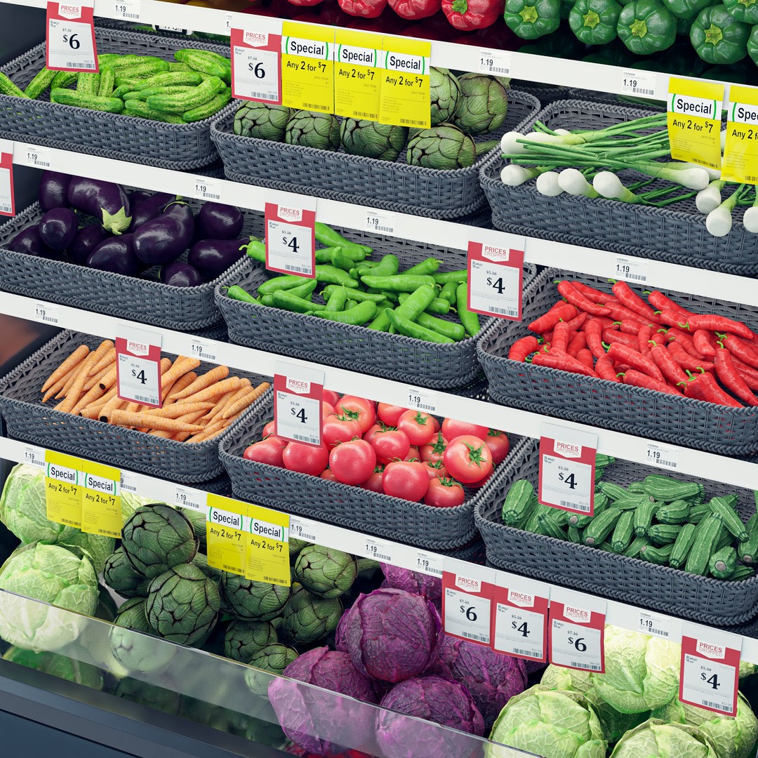 Vegetables Display Fridge 3D Model – Realistic Supermarket Asset, FBX, OBJ - View 5