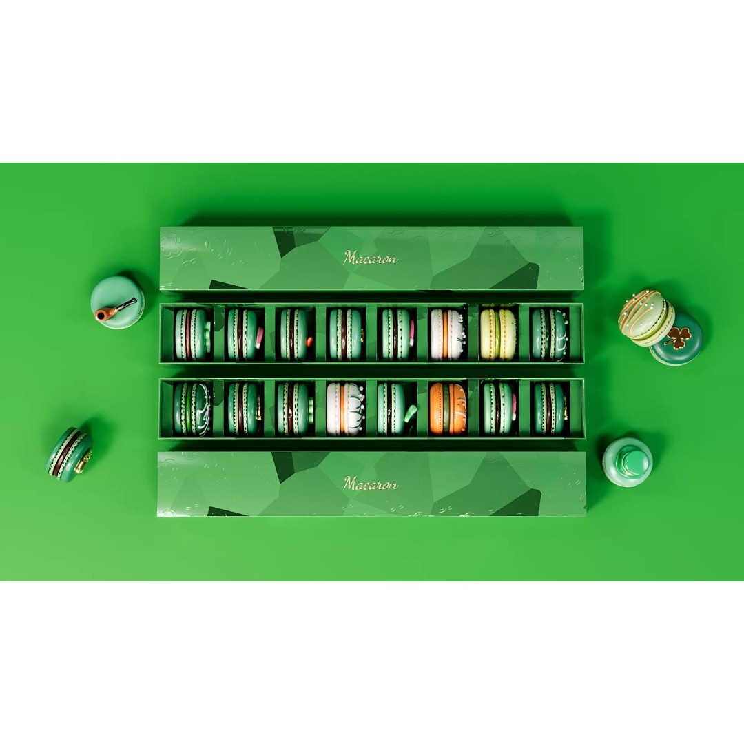 St Patrick's Day Macaron 3D Model – PBR Textured, Multiple Formats - View 2