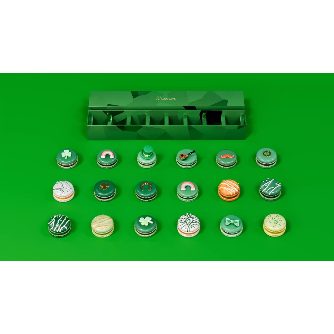 St Patrick's Day Macaron 3D Model – PBR Textured, Multiple Formats - View 3