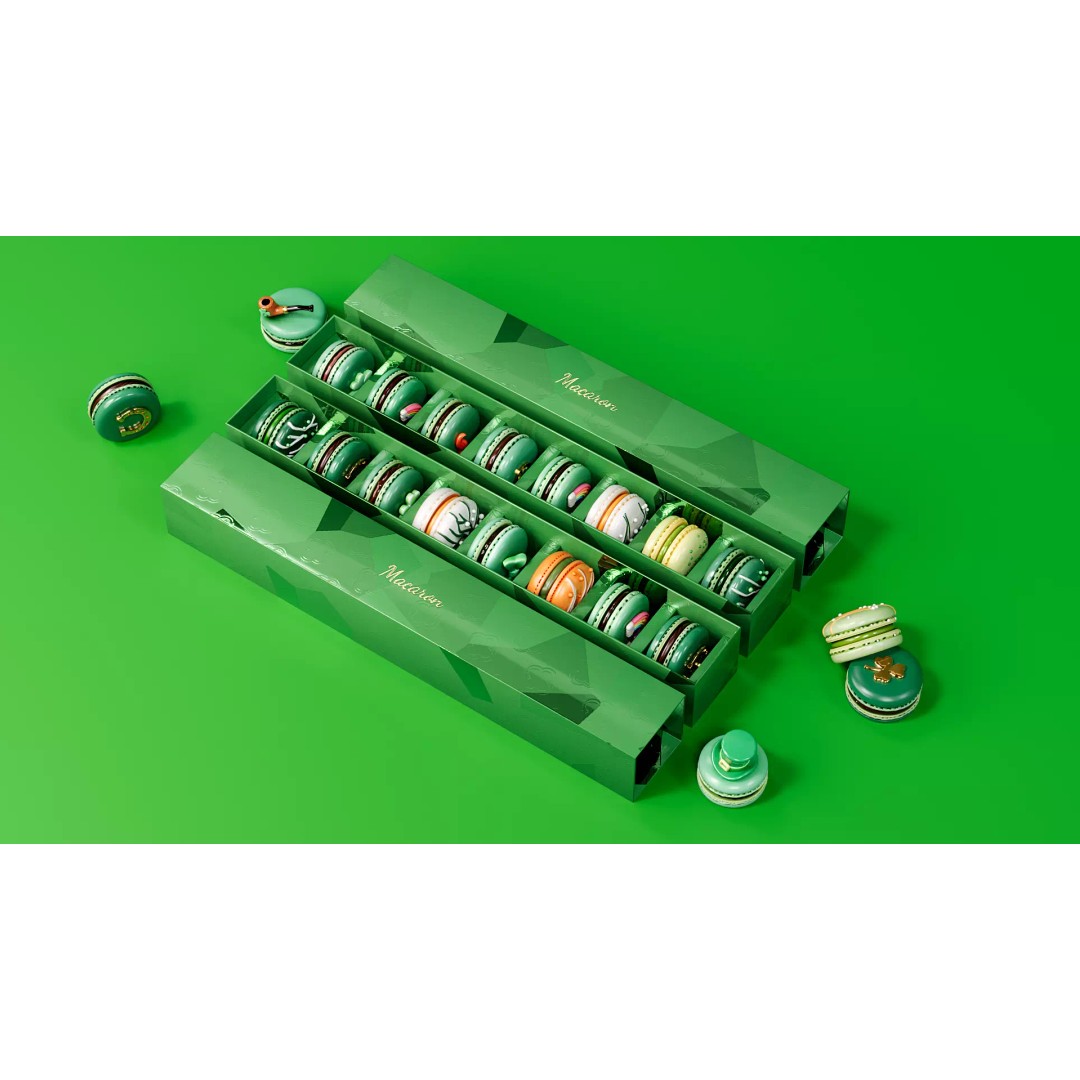 St Patrick's Day Macaron 3D Model – PBR Textured, Multiple Formats - View 4