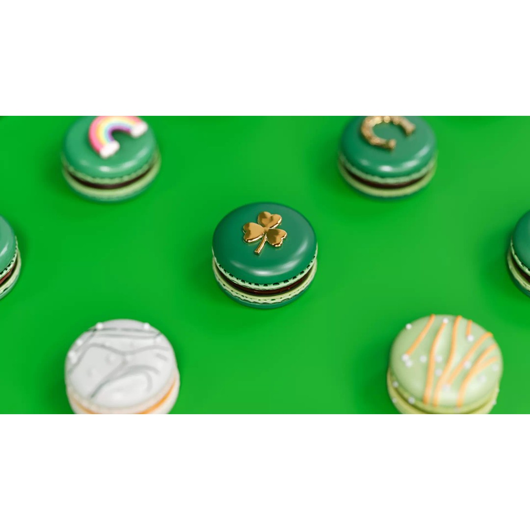 St Patrick's Day Macaron 3D Model – PBR Textured, Multiple Formats - View 6