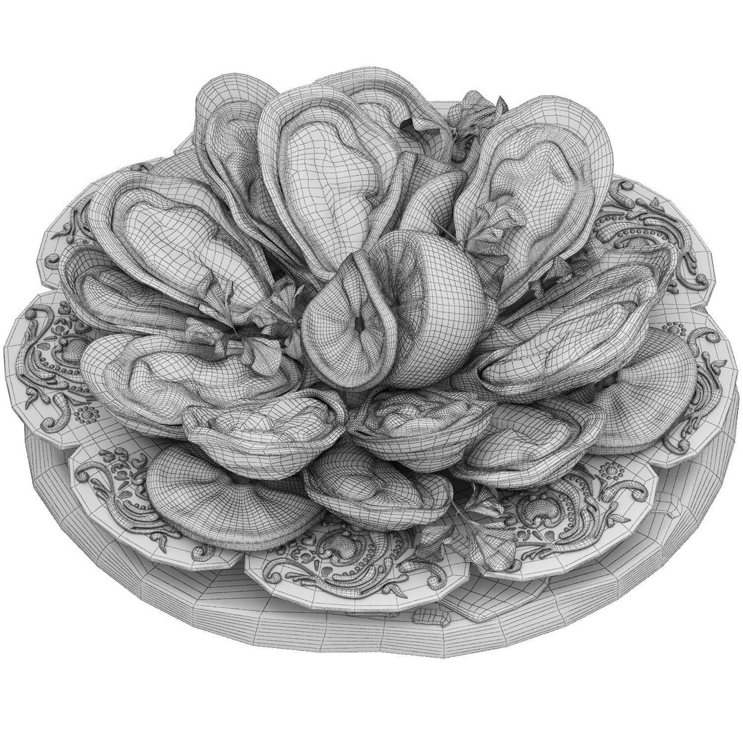 Seafood Oysters 3D Model – High Poly PBR Asset for Culinary Visuals