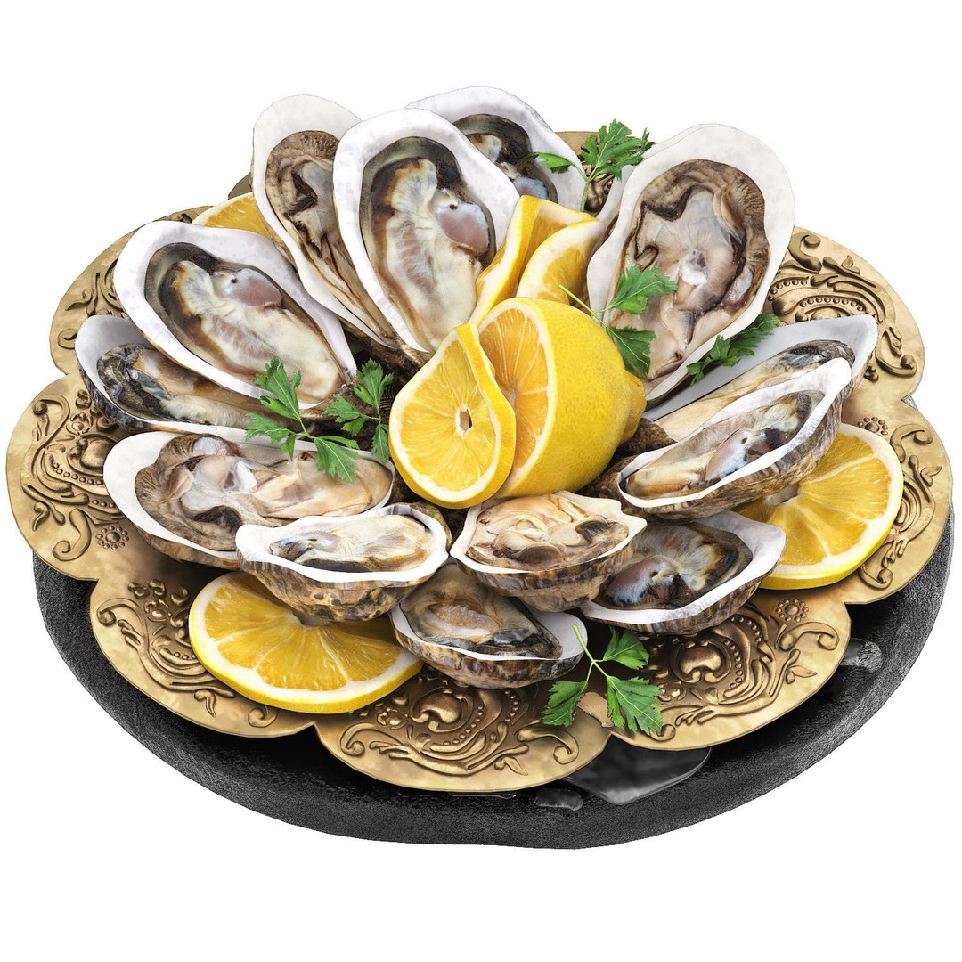 Seafood Oysters 3D Model – High Poly PBR Asset for Culinary Visuals - View 3